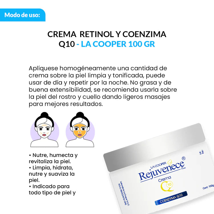 Rejuvenece Crema Q10 Retinol y Coenzima