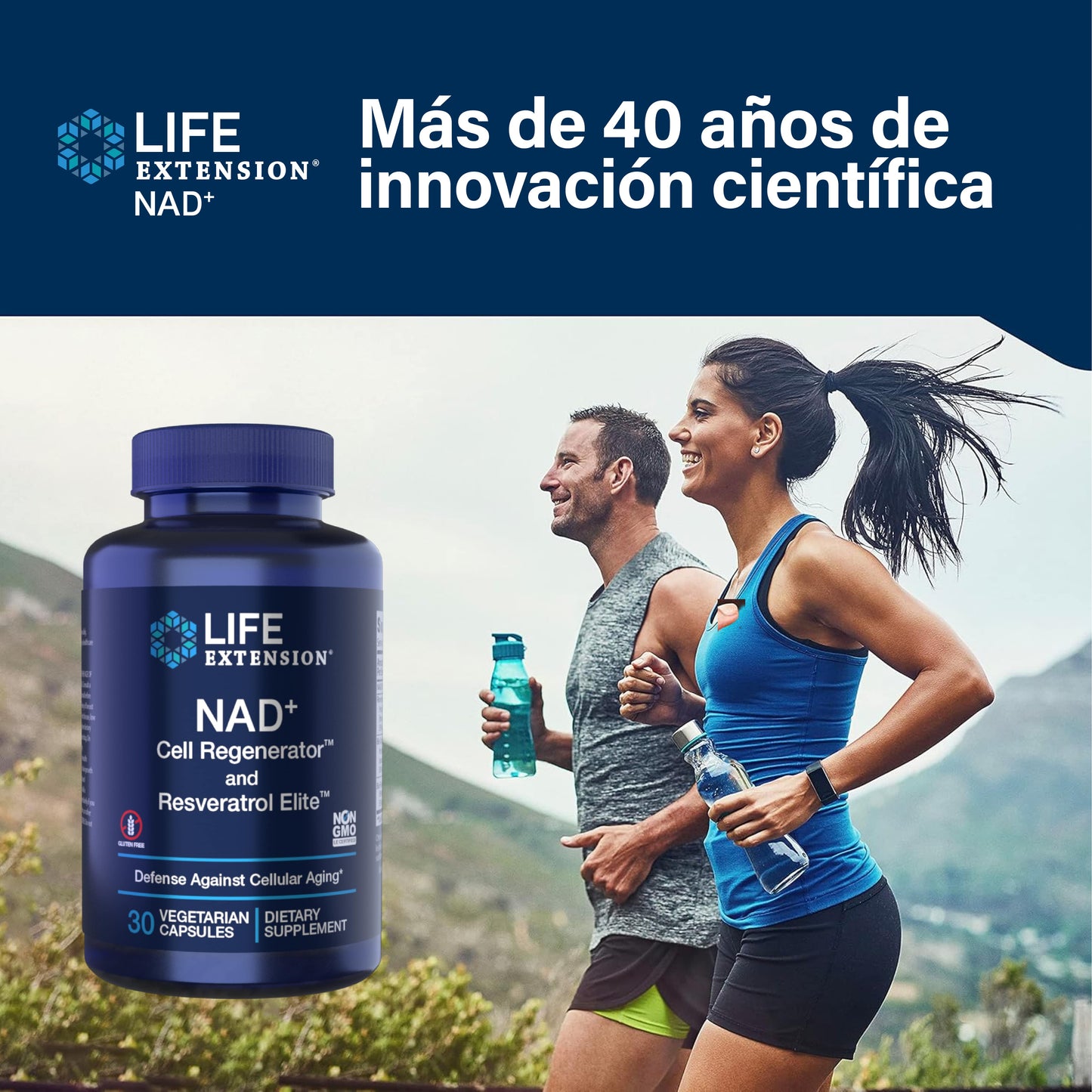 REVERTIR EL ENVEJECIMIENTO Suplemento optimizado NAD+Resveratrol